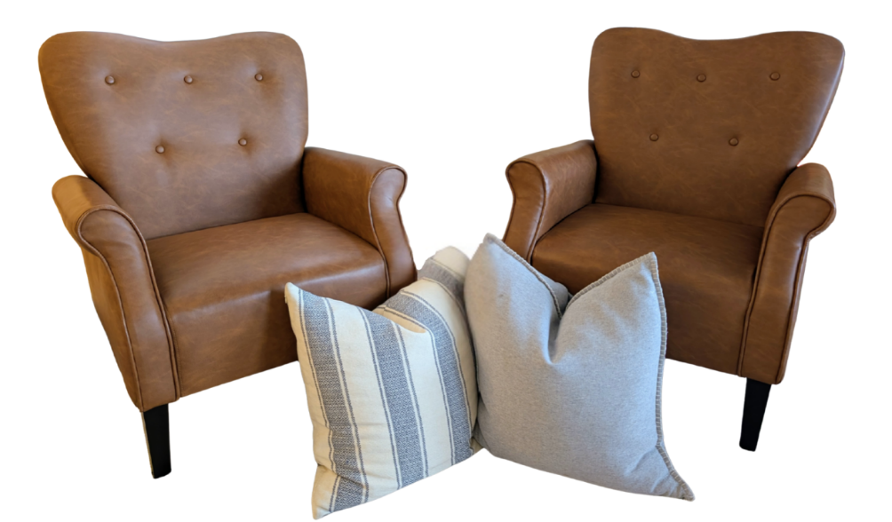 brown faux leather chairs 2